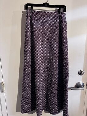 Vintage Purple Geometric Maxi Skirt
